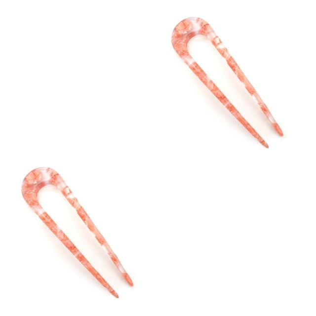 Wisewang Pinces à Cheveux Multicolores Simplicité Accessoires de Cheveux Support DIY Mode Rétro Bijou Cadeau en Forme de U Couvre-Chef Rouge Melon D\'eau 2Ensemble