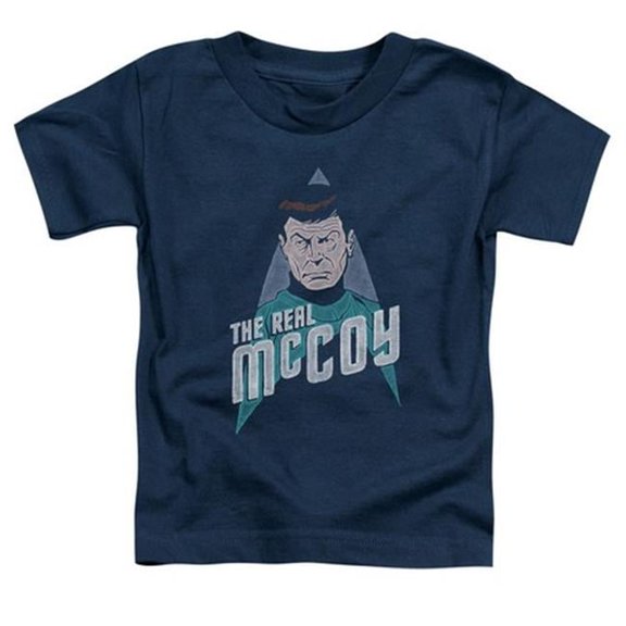 Trevco Star Trek-The Real Mccoy - Short Sleeve Toddler Tee - Navy- Small 2T