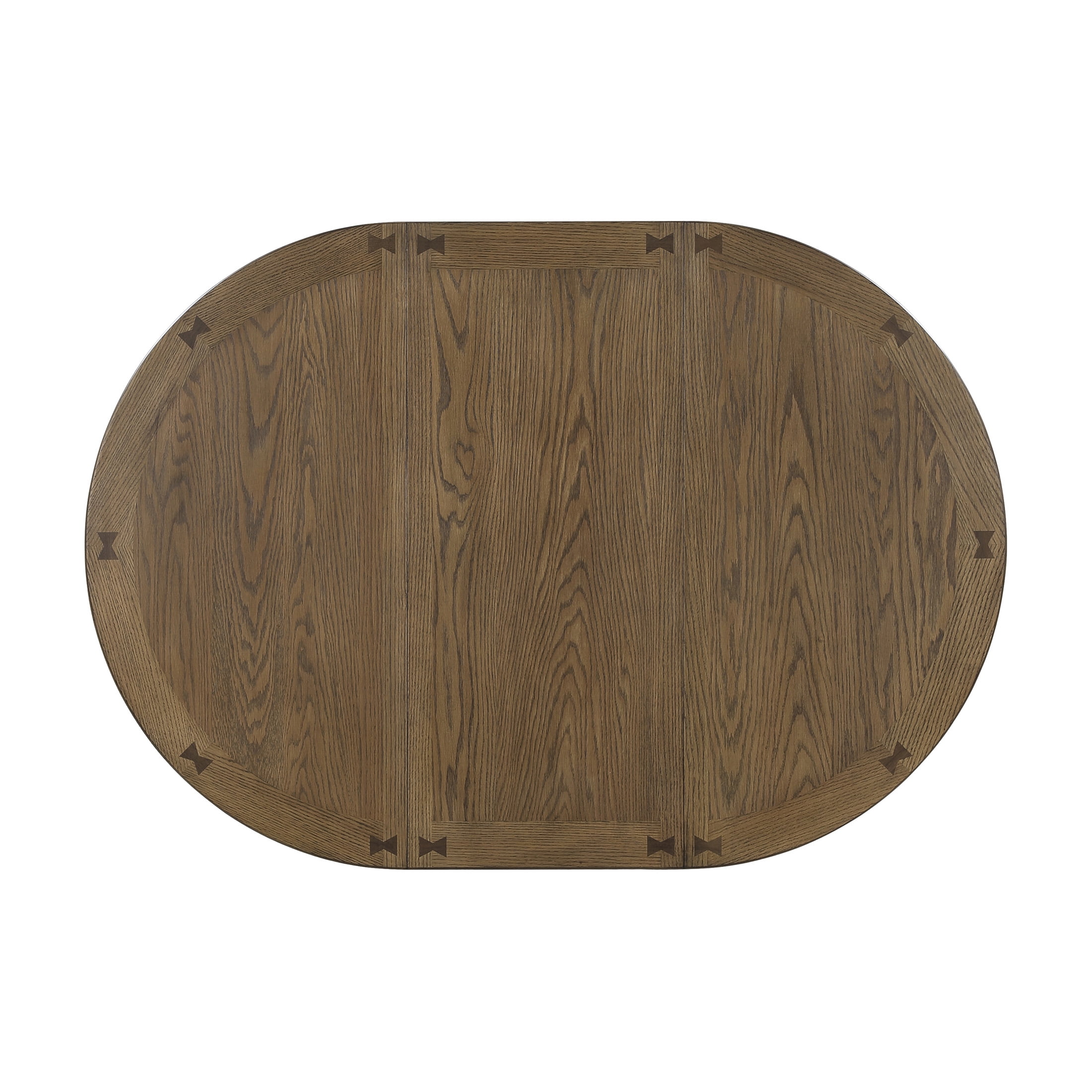 OakvillePark Lume Wood 42"-60" Round/Oval Pedestal Storage Base Counter Height Table, Brown