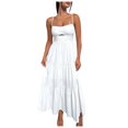 thumbnail image 1 of Vestido largo sin mangas con espalda descubierta y corte sólido para mujer - Mezcla de poliéster y spandex - Ropa informal/de fiesta con opciones de tallas, 1 of 5