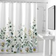 thumbnail image 2 of Eucalyptus Leaf Daisy Shower Curtain, Farmhouses Watercolor Plants Waterproof Shower Curtain Set with 12 Hooks Lightweight Bath Curtains Fabric Bathroom Decor 72x78 Inches, 2 of 9