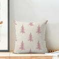 thumbnail image 3 of Christmas Pillow Covers 18x18 Inch Set of 2 White Pink Christmas Tree Decor Throw Pillows Winter Xmas Holiday Outdoor Cushion Cases for Couch Bed Decorations, 3 of 6