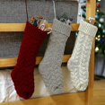 thumbnail image 2 of Medias navideñas, medias navideñas tejidas con cable de gran tamaño, decoraciones rústicas personalizadas para decoración de temporada navideña familiar (3 piezas, vino, 2 of 5