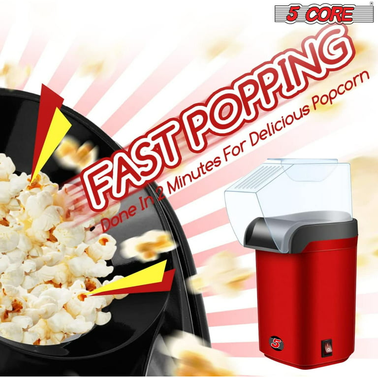 Popcorn Maker, 1200W Hot Air Popcorn Popper Machine with Measuring Cup and  Top Lid, 2 Minutes Fast, ETL Certified, No Oil Healthy Snacks for Kids
