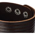 thumbnail image 4 of Pulsera Ancha de Cuero para Hombre y Mujer, Pulsera Envuelta, Cuero Genuino Negro, con Botones automáticos, 4 of 5