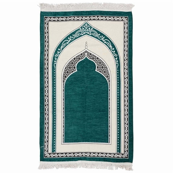 Premium Velvet Prayer Rug – Elegant Islamic Design with Multiple Color Options