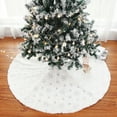 thumbnail image 4 of kiskick Christmas Tree Skirt Sparkling Snowflake – DIY Winter Decorations, Plush Fine Workmanship Christmas Tree Skirt, 4 of 8