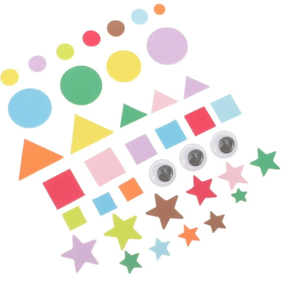 TEHAUX Foam Stickers for Kids Self Adhesive Assorted Color for Decoration with Geometric Patterns 1 Set