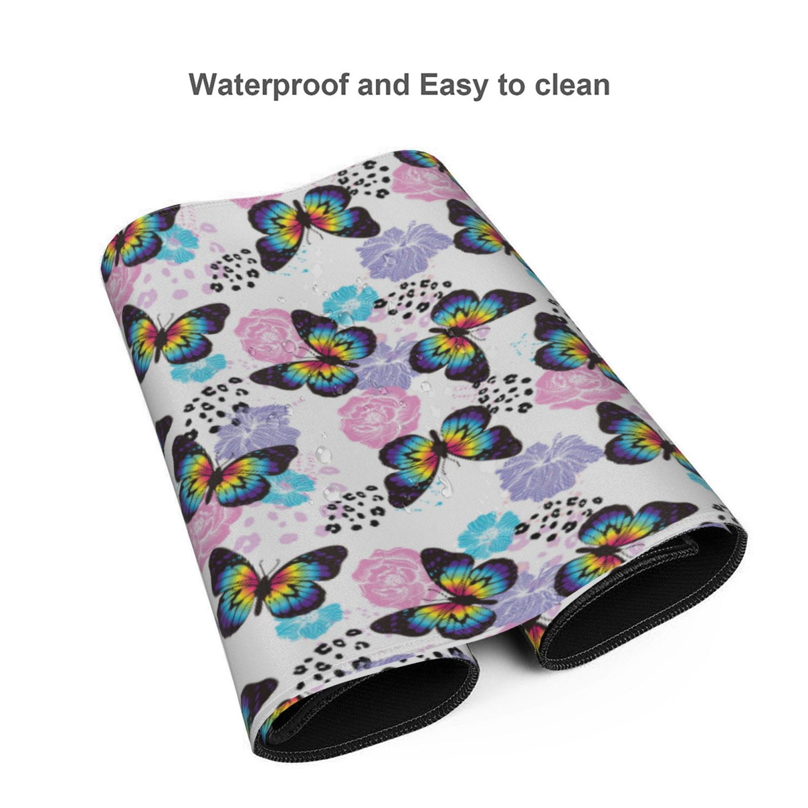 Xecao Bright Butterflies1 Print Large Mouse Pad, 16x35.5in Mousepad, Professional Non-Slip Rubber Base Big Mouse Pad, Mouse Pad for Gaming & Office Full Desk Mouse Pad