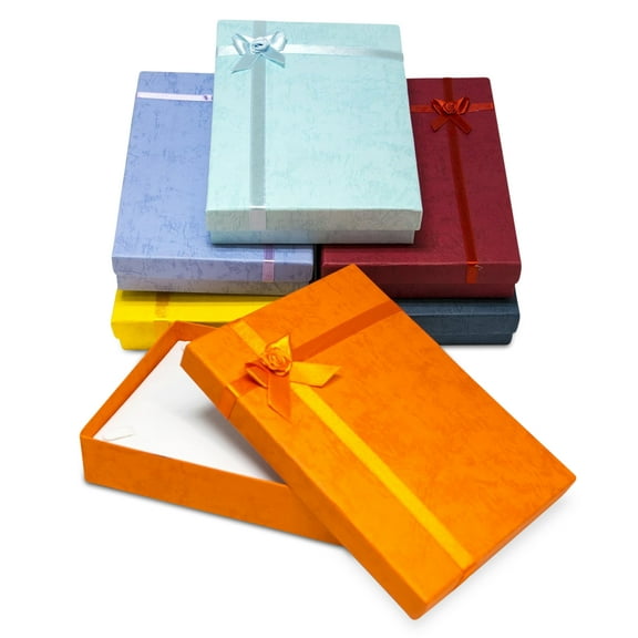 Novel Box 6 Pack Cardboard Jewelry Boxes for Necklaces 5x7.1x1.3 Inches - Necklace Gift Box