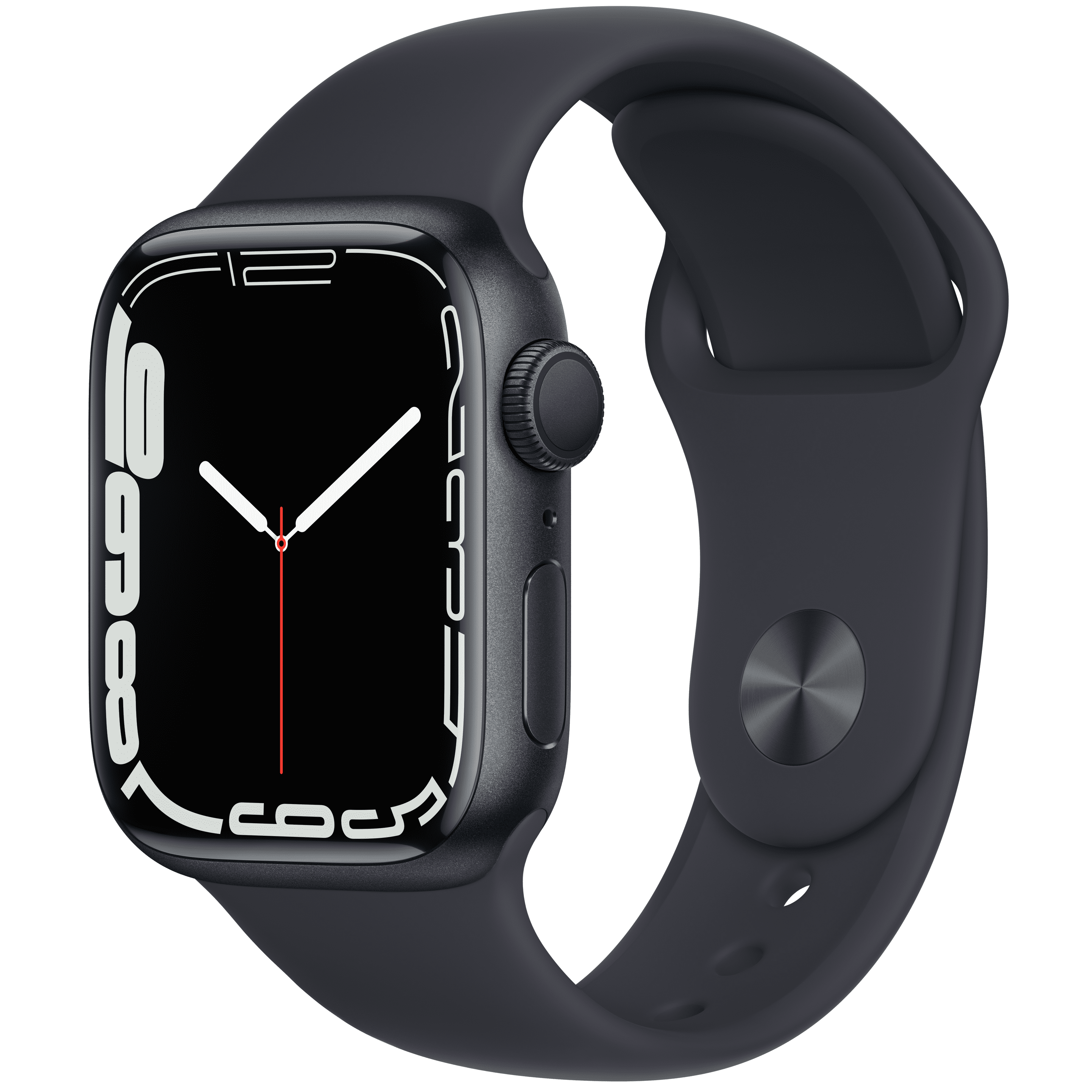 Apple Watch Series 7 GPS, 41mm Midnight Aluminum Case with Midnight Sport  Band - Regular