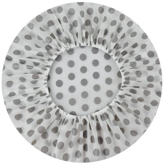TELOLY Shower Cap Single Layer Shower Caps Fashion Dot Print Shower Cap for Women,Grey,Dots
