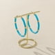 thumbnail image 5 of Pendientes de C Círculo redondo bohemio Fernando Aretes de aro Diámetro 5,5 cm Azul, 5 of 8
