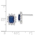 thumbnail image 2 of Beautiful Sterling Silver Dark Blue and Clear CZ Earrings, 2 of 2