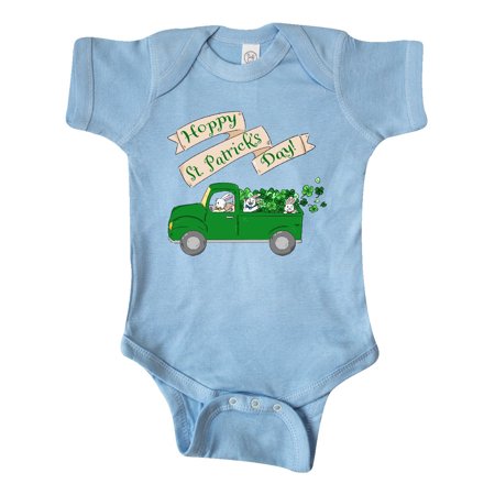 

Inktastic Hoppy St. Patrick s Day Green Bunny Truck Gift Baby Boy or Baby Girl Bodysuit