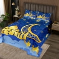 thumbnail image 2 of Erosebridal Gold Castle Coverlet Set Twin, Ramadan Mubarak Bedding Set, Blue Gold 2 Pieces, 2 of 5
