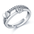 thumbnail image 1 of Anillos de plata 925 para mujer, joyería Popular de cristal azul, flor de Corazón Dorado, fiesta de boda, oro rosa, venta al por mayor, 1 of 4