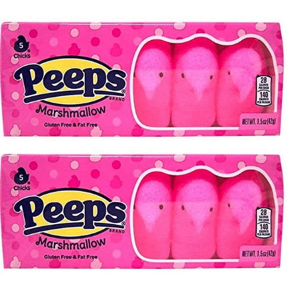 Pink Chick Peeps, Easter Basket Candy, Pack of 2, 1.5 Ounces per Pack