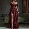 thumbnail image 4 of FcBaudy Robe Sans Manches à Épaules Dénudées, Robes d'Été pour Femmes, Robes pour Femmes Robe Unie à Bretelles et Paillettes Robe de Soirée Robe Sans Manches à Épaules Dénudées Robe pour Femme, 4 of 9