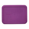 thumbnail image 3 of Pyrex (2) 7210 3-Cup Glass Dishes & (2) 7210-PC Thistle Purple Lids, 3 of 6
