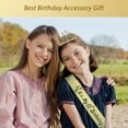 thumbnail image 5 of MEANT2TOBE Gold 12th Birthday Sash and Tiara for Girls - Glitter Sash + Rhinestone Tiara, Perfect Princess Party Gift, 5 of 7
