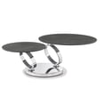 thumbnail image 5 of Casabianca Home Satellite round extendable swivel coffee table in gray marbled porcelain.-Color:Gray,Material:PORCELAIN, 5 of 5