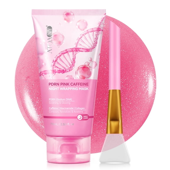 PDRN Caffeine Wrapping Mask, Overnight Peel Off Facial Mask for Anti-Aging, Firming, Puffiness & Hydration, 2.53 fl oz