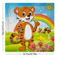 thumbnail image 5 of 5.79in/14.7cm 20pcs/pack Wooden Puzzle Cartoon Animals Car Letter Number Pattern Jigsaw Puzzles Game, Kids Educational Learning Toys For Children, 5 of 5