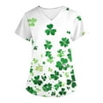 thumbnail image 4 of Gamivast Plus Size Womens Scrubs St Patricks Day Shamrock V-Neck Short Sleeve Body Scrubs Soft Breathable Scrubs s Funny Holiday Medical Top Nursing Wear, 4 of 5