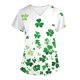 thumbnail image 4 of Xuyuer Women's St. Patrick's Print Fashionable Casual V Neck T Shirts Casual Rolled Short Sleeve Side Split Summer Tops Loose Fit Print Graphic Tees Top Outfit for Casual, 4 of 5