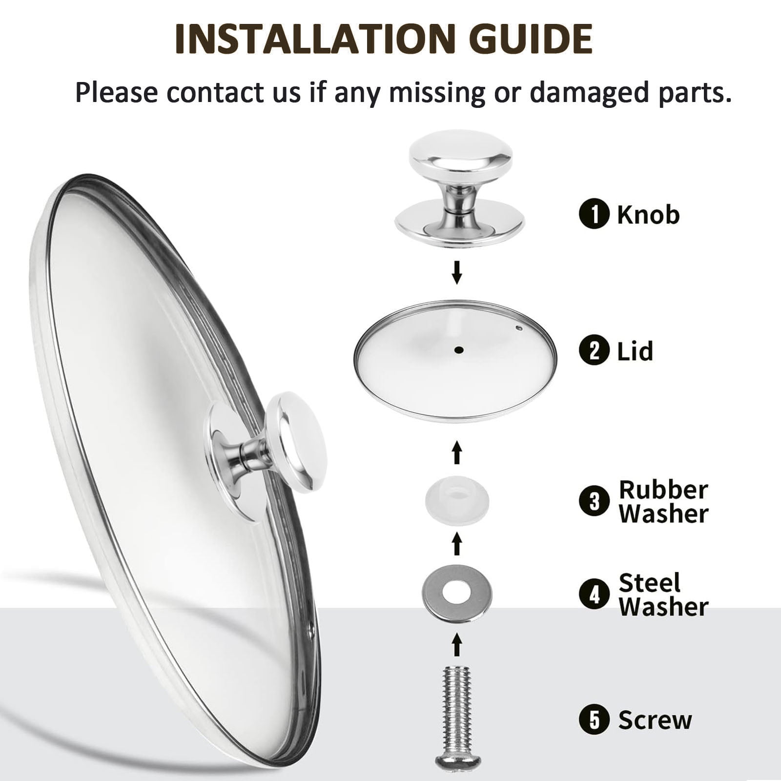 Glass Lid for Frying Pan and Pot, 20cm