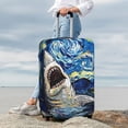thumbnail image 3 of Lsque Vintage Starry Sky Shark Printed Luggage Cover, Travel Luggage Protector,Scratch and Dirt Resistant, Fits 18-32 Inch Luggage - X-Large, 3 of 9