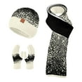 thumbnail image 4 of ZHOGXU Winter Beanie Hat Scarf Gloves Set For Women And Men Thick Caps Long Scarf Touchscreen Gloves Knitted Warm Comfortable Outfits 3 Pack For Daily Wear White One Size, 4 of 4
