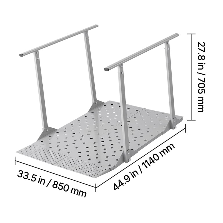 KFFKFF Aluminum Wheelchair Ramp with Dual Handrails photo 8