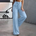 thumbnail image 6 of Betivan Womens Dress Pants High Waisted Wide Leg Drawstring Yoga Business Work Pants Long Slacks Office Golf Trousers, 6 of 9