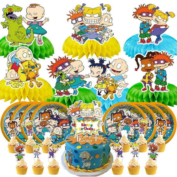 Rugrats Party Supplies Decor Plates Fans Decorations Honeycomb Centerpieces Cake Toppers