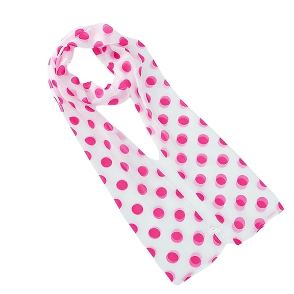Norvella Womens Polka Dot Scarf Lightweight Long Neck Wrap Sheer Fashion Headscarf Hair Accessory Everyday Shawl