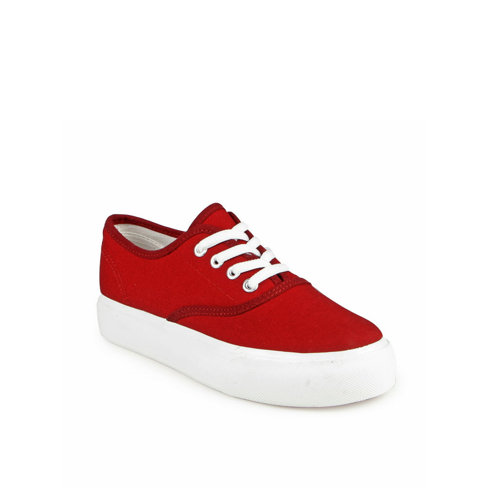 Nature Breeze - Nature Breeze Lace Up Women's Canvas Sneakers in Red ...