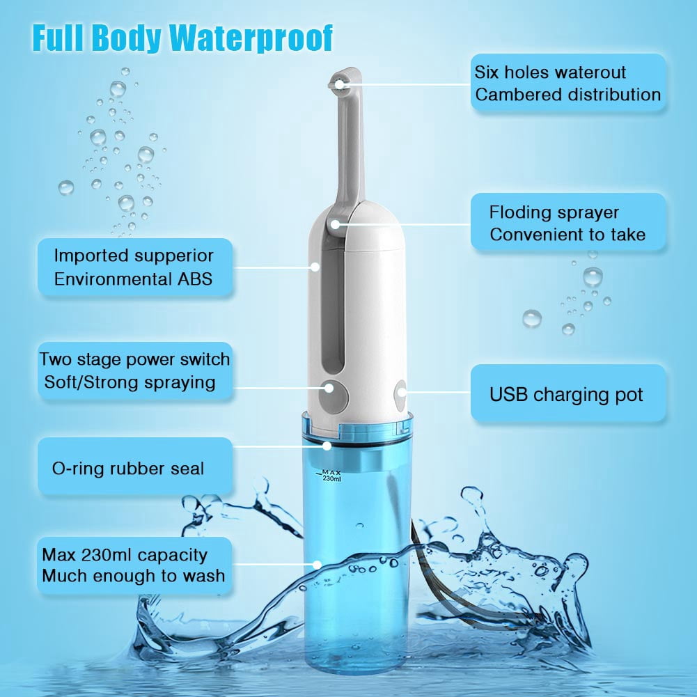 SkyAuks Rechargeable Mini Portable Bidet Sprayer, USB Charge Handheld Bidet with 2 Pressure Options