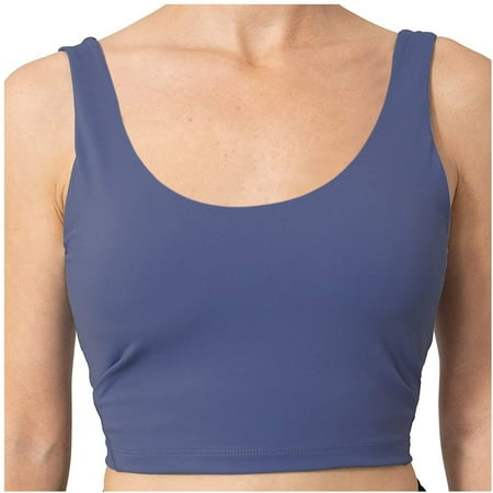 

SOOMLON Supportive Bras for Women Yoga Sleeveless Blouse Cold Shoulder Tanks Tops Floral Bras Plus Size Bra Navy L