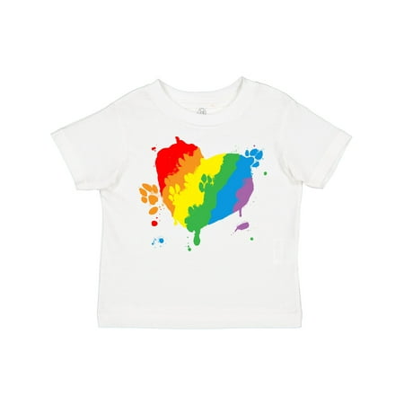 

Inktastic Pride Finger Paint Dog Paw Print Heart Design Gift Toddler Boy or Toddler Girl T-Shirt