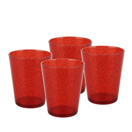 Zak Designs Spritz Old-Fashion Glasses 16 oz. Red