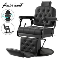 Reclining All Purpose Vintage Barber Chair Hydraulic Heavy Duty Tattoo Salon Beauty Spa Hair Styling Equipment(Black)