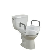Drive Medical Elevated Raised Toilet Seat with Removable Padded Arms, Fits Most Toilets