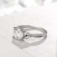 thumbnail image 4 of Oryn Jewelry 1.3 Ct Round Cut Moissanite Ring - 14K White Gold Plated - Multi-Stone Wedding Engagement Jewelry for Women, 4 of 5