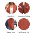 thumbnail image 5 of Chiclily Womens Long Cardigan Lightweight Sweater Open Front Long Sleeve Knit Outfits with Pockets, Orange S, 5 of 7
