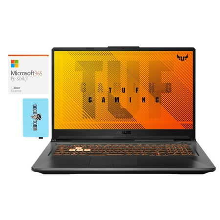 ASUS TUF Gaming A17 Gaming/Entertainment Laptop (AMD Ryzen 5 4600H 6-Core, 17.3in 144Hz Full HD (1920x1080), Win 11 Home) with Microsoft 365 Personal , Dockztorm Hub