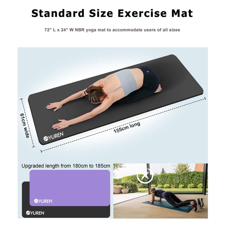 Fitness Mad Core Fitness Mat - NBR Foam Exercise Mat, 182cm X 58cm, 10mm Or 15mm Thick, With Carry Strap