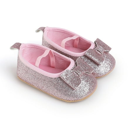 

Hirigin Baby Girl Mary Jean Flats Sparkly Bow Walking Shoes for Spring Fall