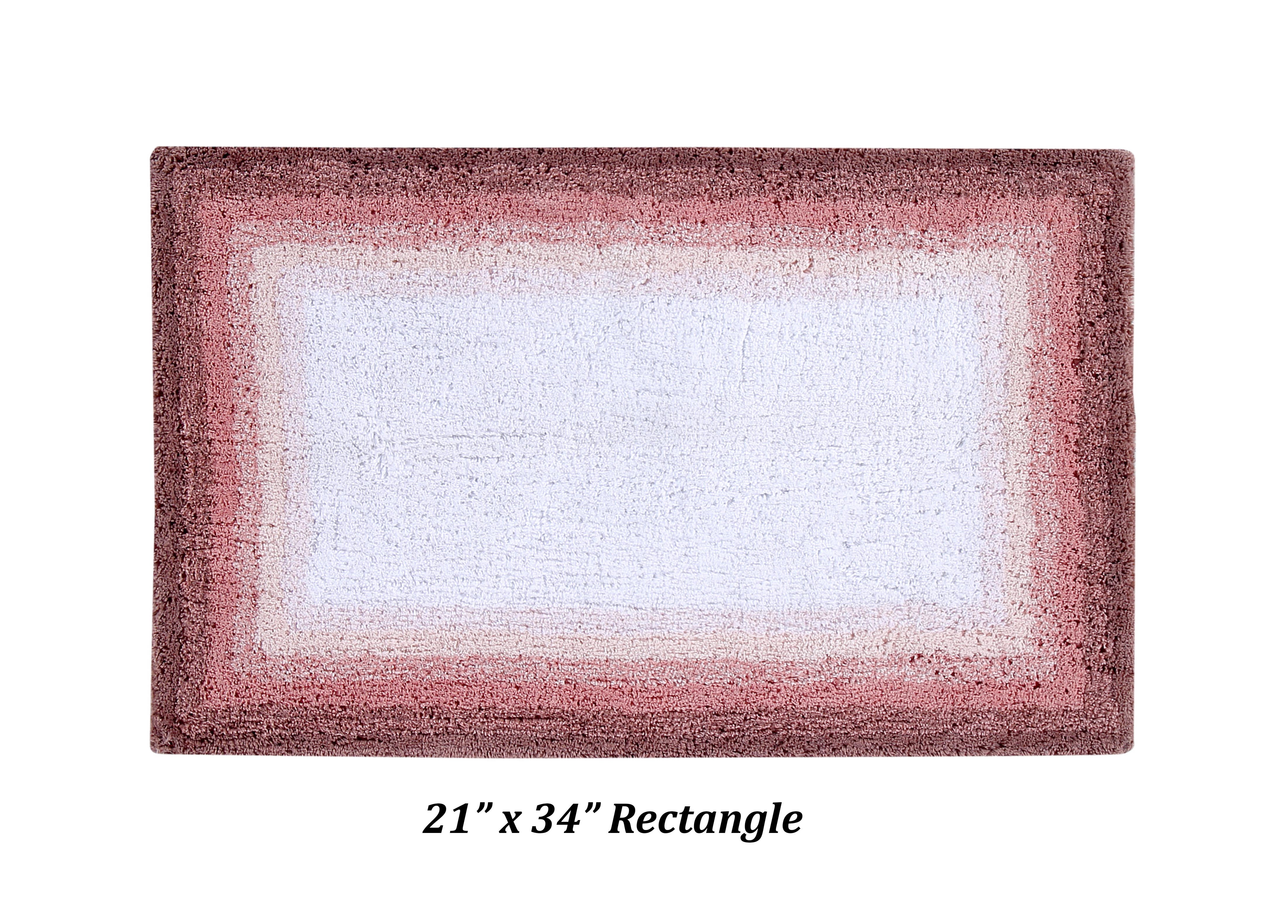 Better Trends 2 Piece Bathroom Rug Set, 100% Cotton, Extra Soft Tufted Bath Mat, Water Absorbent & Non Slip Bath Rug, (Rose) Torrent Collection